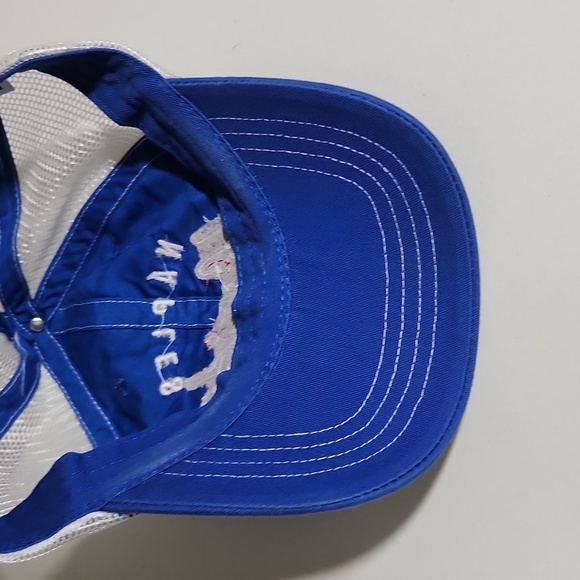 Naples Florida blue orange clear white mess trucker hat Marco Destin strap back - Picture 5 of 9